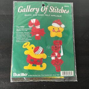 Vintage Bucilla Felt Christmas Ornament Kit // Fun Time #33476 Gallery of Stitch